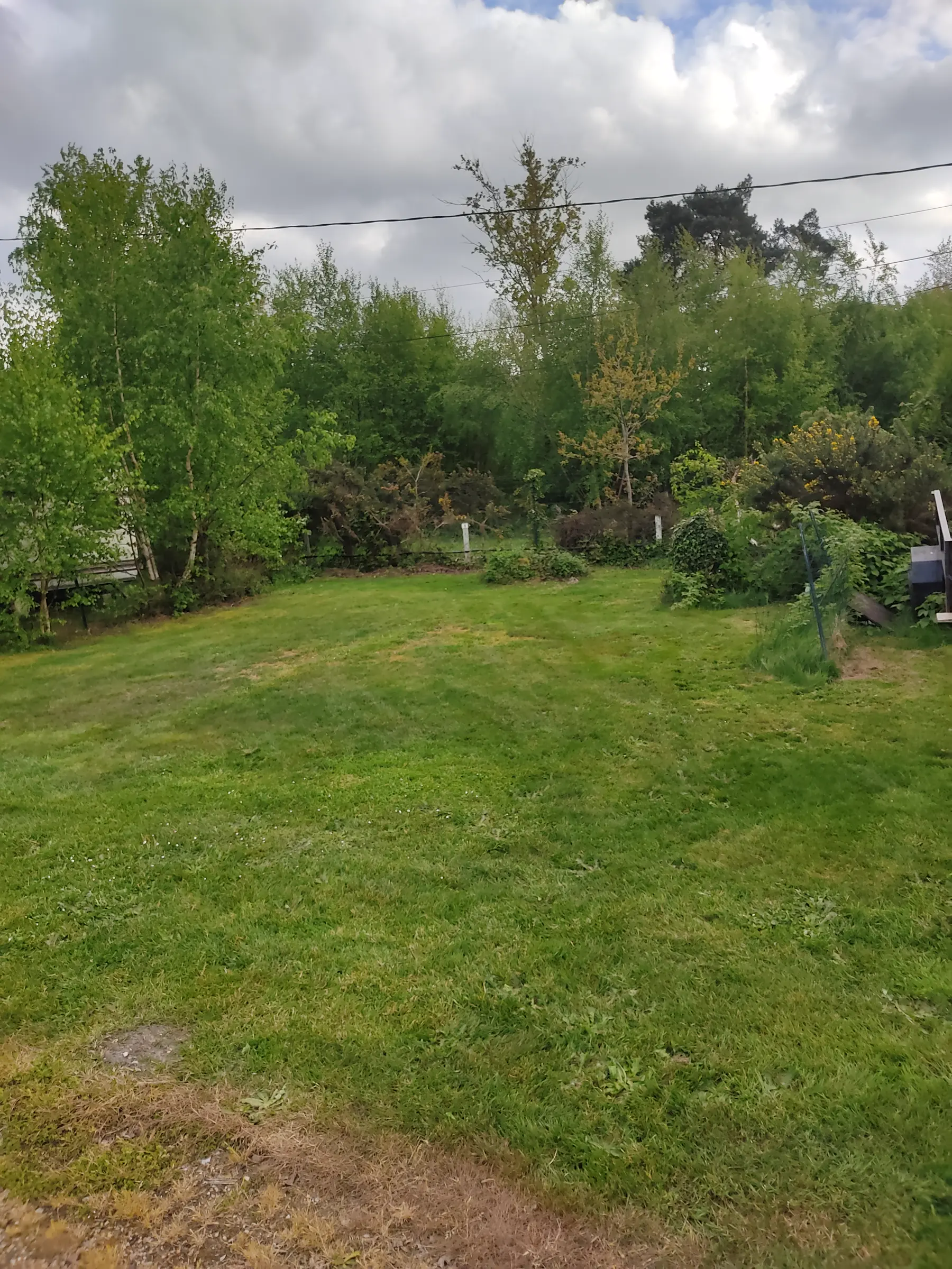 Un emplacement du camping, dans la verdure